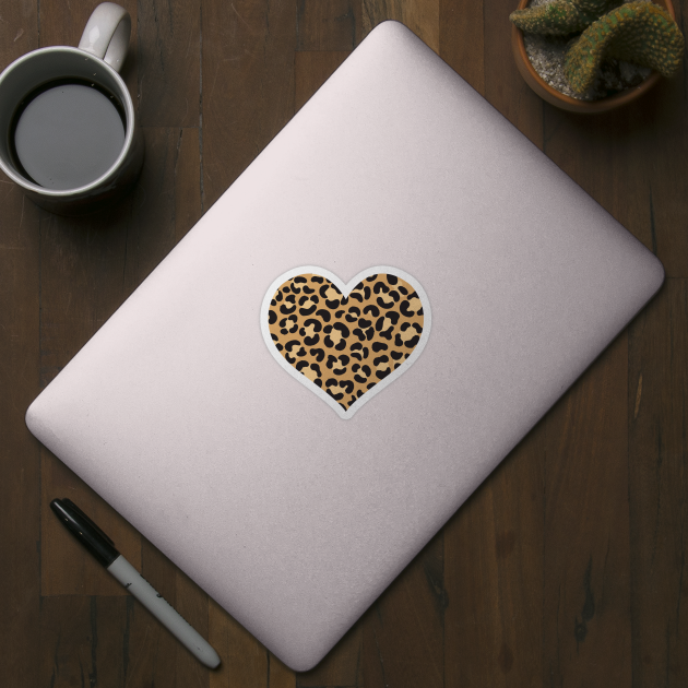 Cheetah Leopard Print Valentine Heart by ARMU66